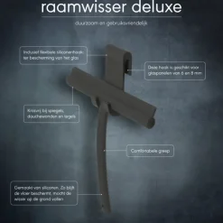 Sealskin raamwisser Deluxe zwart inclusief flexibele glashaak
