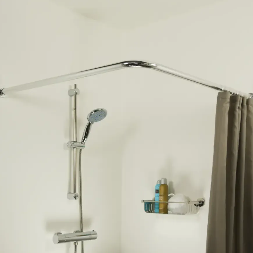 Sealskin Seallux douchegordijnstang mat aluminium 90x90 cm Ø28mm