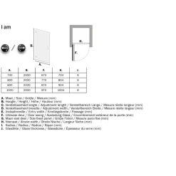 Sealskin Swingdeur voor Nis I AM 200x90 cm Chroom
