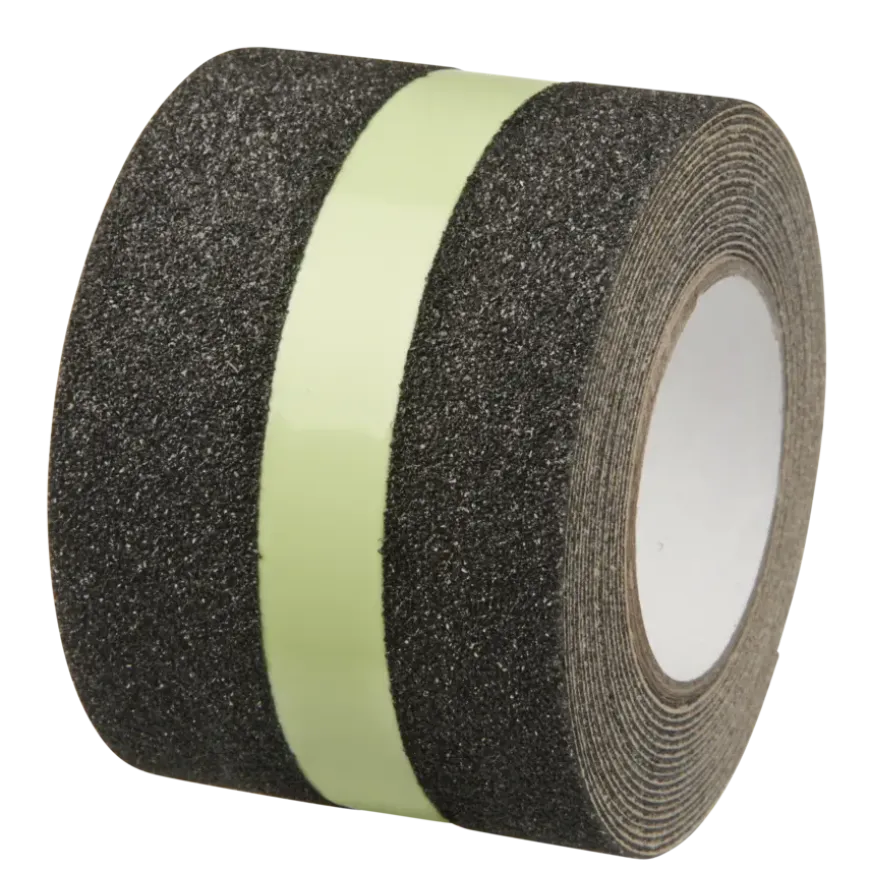 Secucare antislip sticker op rol 5 cm x 3 m zwart/glow