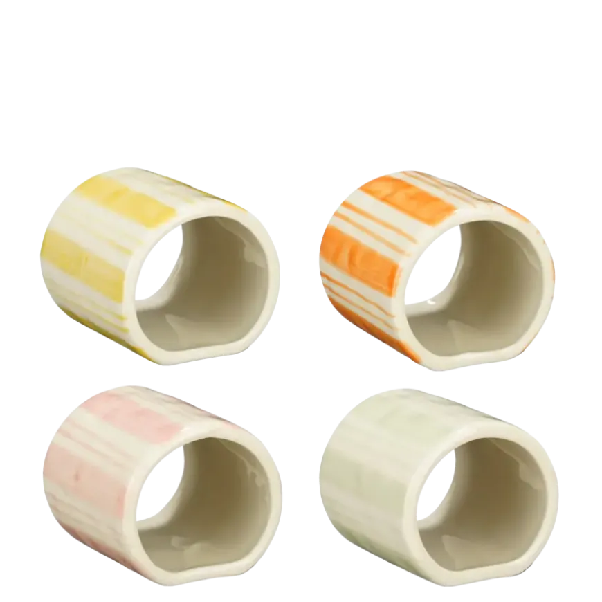Servetring roze oranje geel licht groen - l5,5xb5,5xh5cm