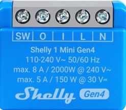 Draadloze Schakelaars|Schakelaars > SHELLY 1 Mini Gen4 slimme schakelaar WiFi