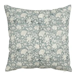 Sierkussen bloemen blauw - l45xb45xh10cm