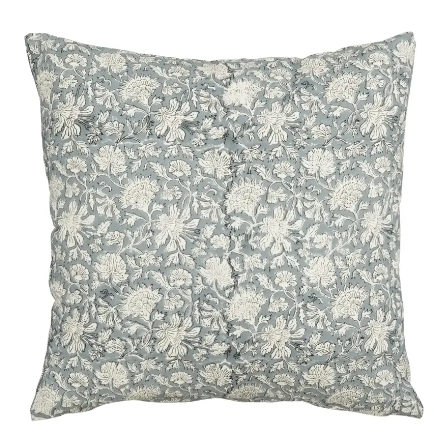 Sierkussen bloemen blauw - l45xb45xh10cm
