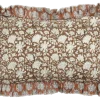Sierkussen bloemen donker bruin - l55xb35xh10cm