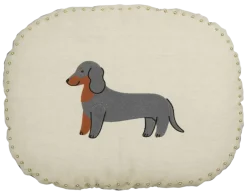 Sierkussen ovaal hond donker grijs - l45xb35xh10cm