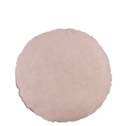 Sierkussen rond schelp l.roze - h10xd45cm