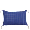 Sierkussen ruit blauw - l55xb35xh10cm