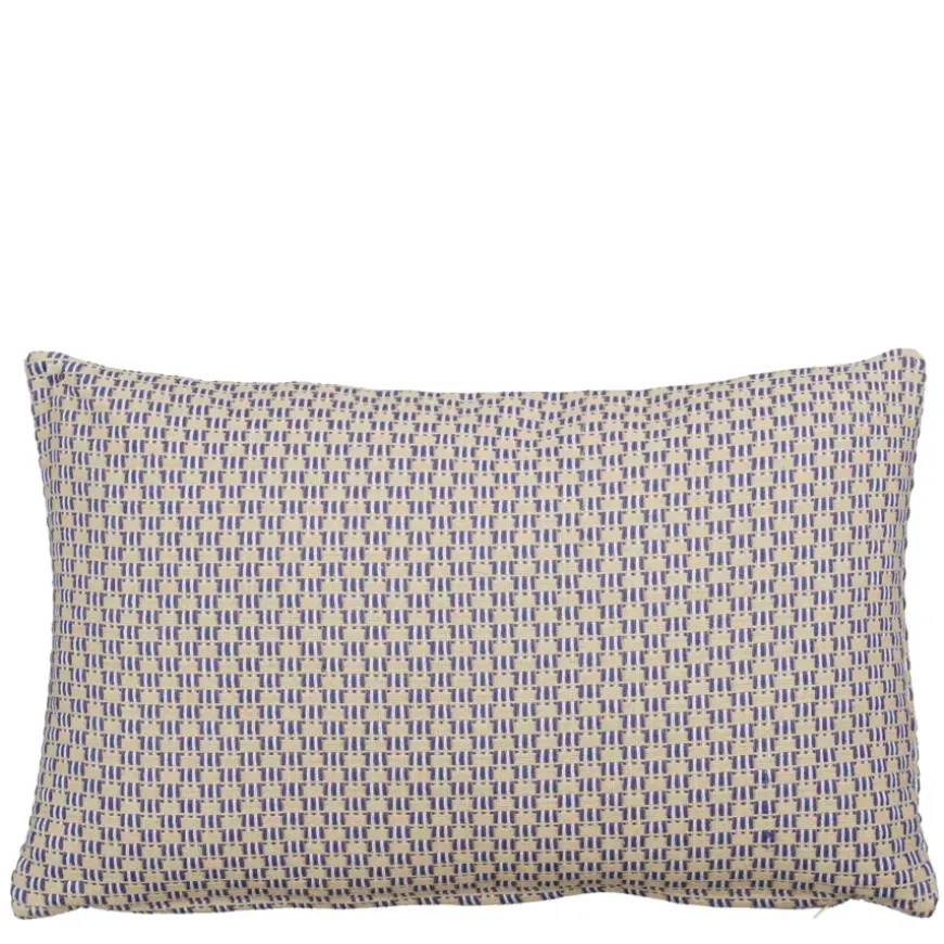 Sierkussen ruit blauw - l55xb35xh10cm