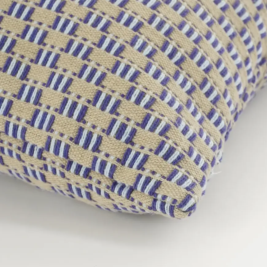 Sierkussen ruit blauw - l55xb35xh10cm
