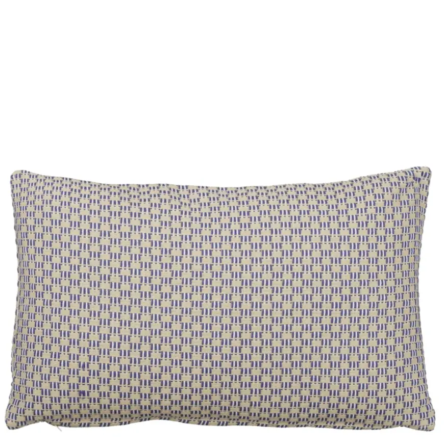 Sierkussen ruit blauw - l55xb35xh10cm