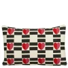 Sierkussen streep hart rood - l55xb35xh10cm
