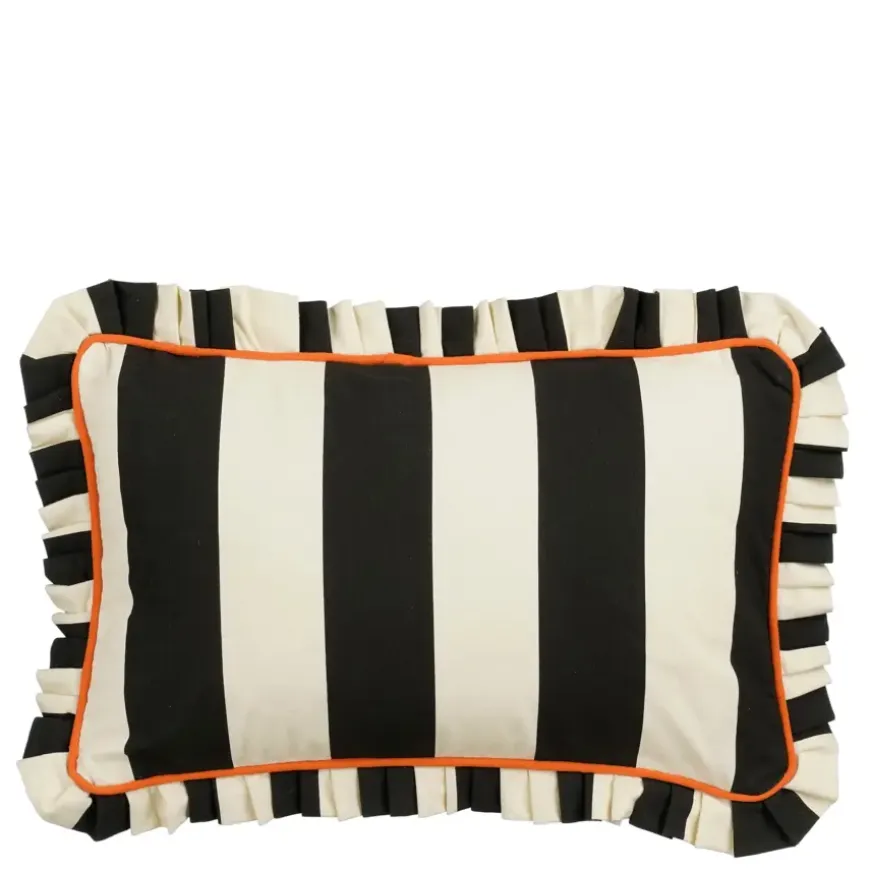 Sierkussen streep zwart - l63xb43xh10cm