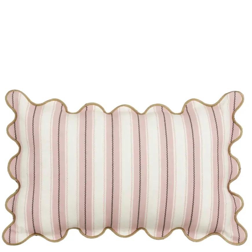 Sierkussen strepen licht roze - l55xb35xh10cm