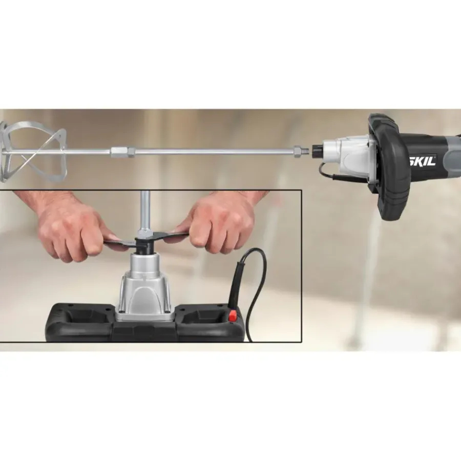 Toebehoren & Benodigdheden > SKIL beton- & verfmenger (mixer) 1016AA 1200W inclusief universele mengstaaf