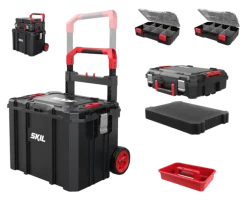 Gereedschapskisten & Opbergsystemen > SKIL Gereedschapswagen / gereedschapstrolley met 4-in-1 grote stapelbare gereedschapskoffer set