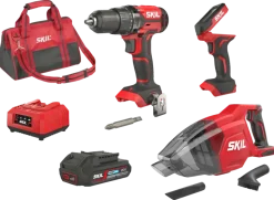 Accuboormachines|Boormachines > SKIL 20V accuboormachine, LED-lamp & handstofzuiger incl. 2.0Ah accu+lader combinatieset
