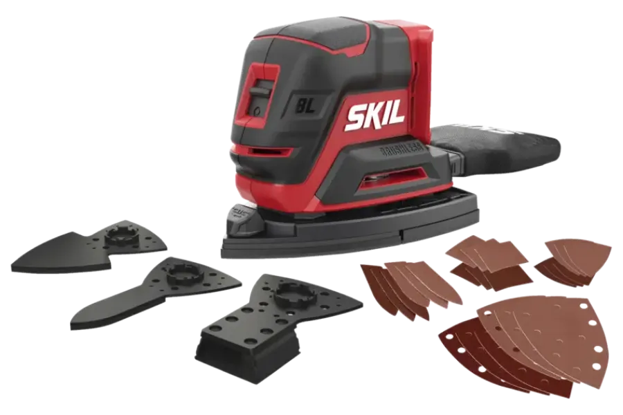 Accu Schuurmachine|Schuurmachines > SKIL 20V multischuurmachine Compact Brushless 3720CD incl. 24 schuurbladen en 3 schuurhulpstukken (zonder accu)