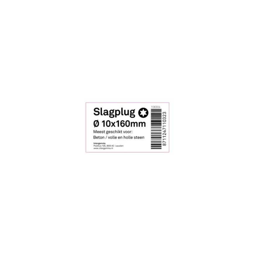 slagplug 10x160mm/ 7x165mm tx 1ST