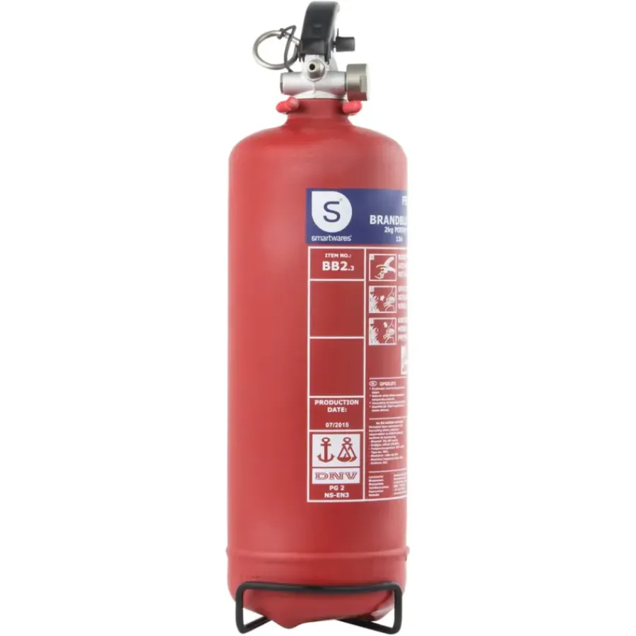 Brandblussers > Smartwares Brandblusser BB2 Poeder 2 kg Brandklasse ABC Inclusief Ophangbeugel