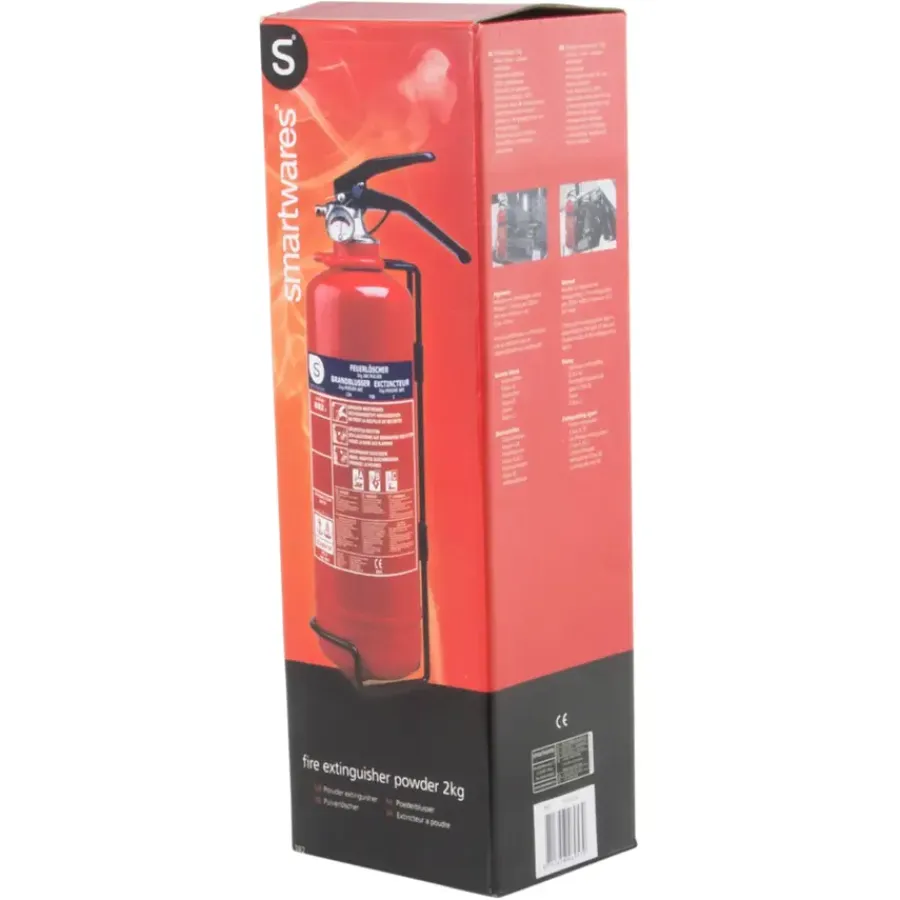 Brandblussers > Smartwares Brandblusser BB2 Poeder 2 kg Brandklasse ABC Inclusief Ophangbeugel