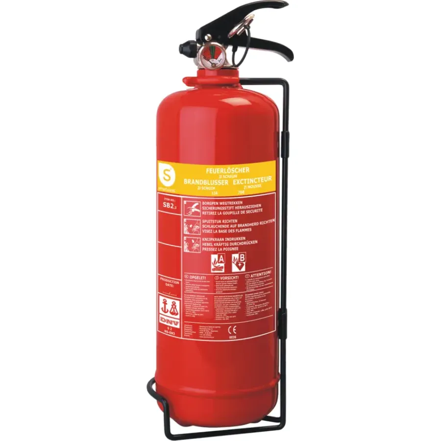 Brandblussers > Smartwares Brandblusser SB2 Schuim 2 liter Brandklasse AB Inclusief Ophangbeugel