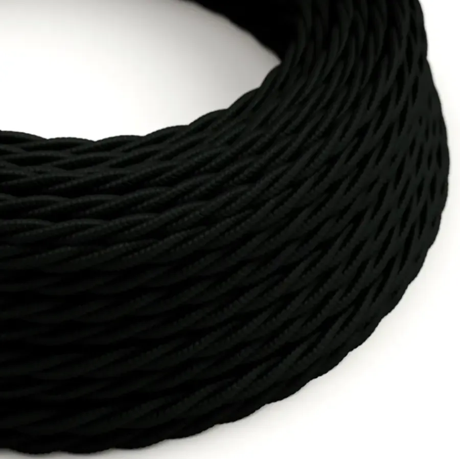 Stroomkabels > Creative Cables Snoer gedraaid zwart per cm
