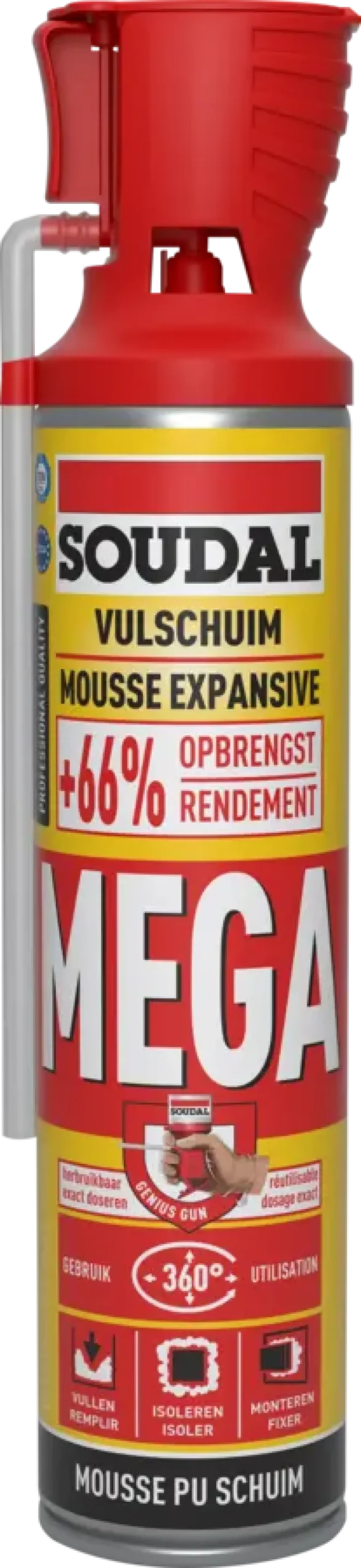 Isolatieschuim > Soudal pur bouwschuim high volume 600 ml