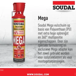 Isolatieschuim > Soudal pur bouwschuim high volume 600 ml