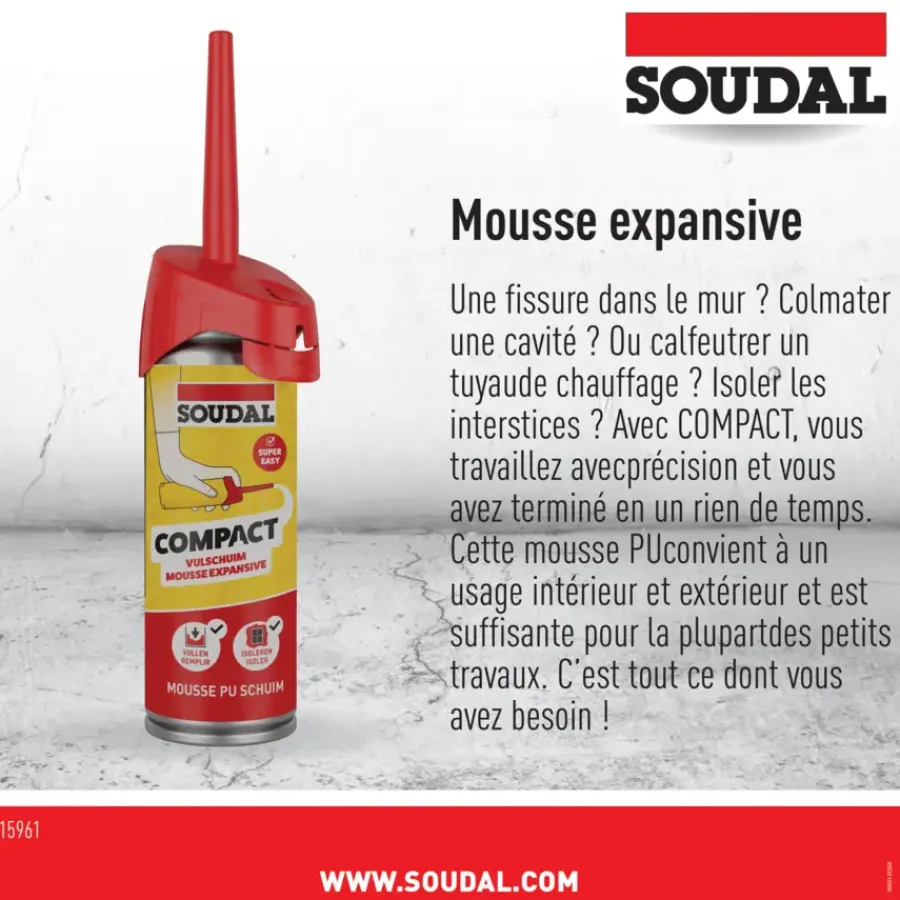 Isolatieschuim > Soudal PU-schuim Compact 150 ml