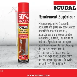 Isolatieschuim > Soudal PU-schuim 750 ml (250 ml gratis)
