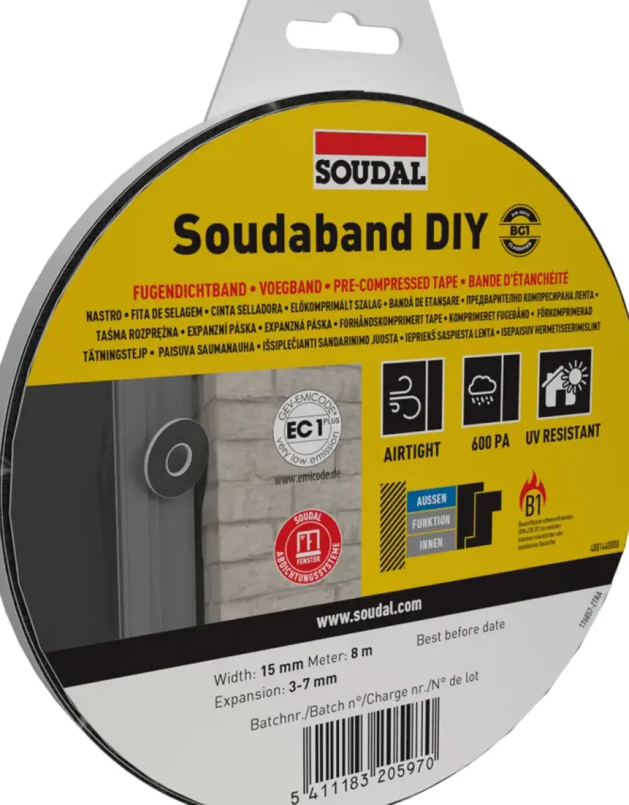 Overige Tape > Soudal Soudaband compriband DIY BG1 15/3-7