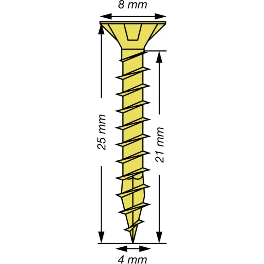 Spax schroef pozi yellox 4x25 mm 200 stuks