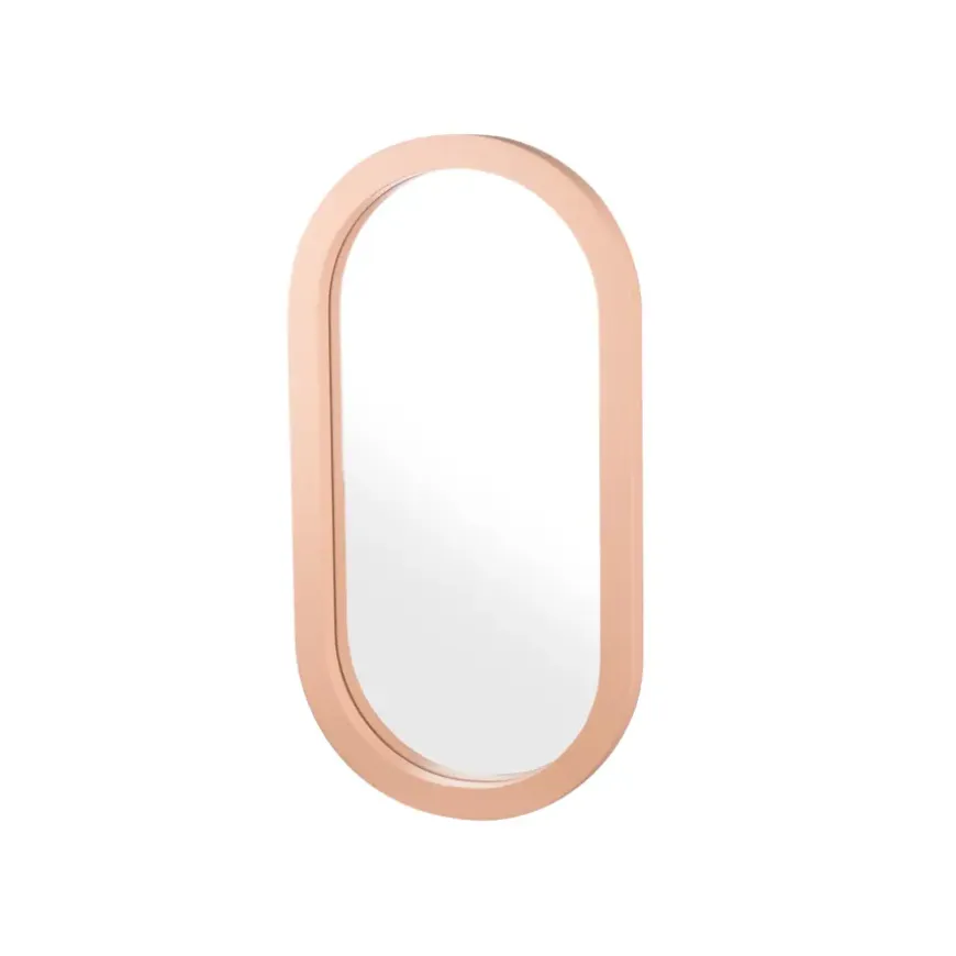 Spiegel met houten frame perzik 26,5x50x2,5cm