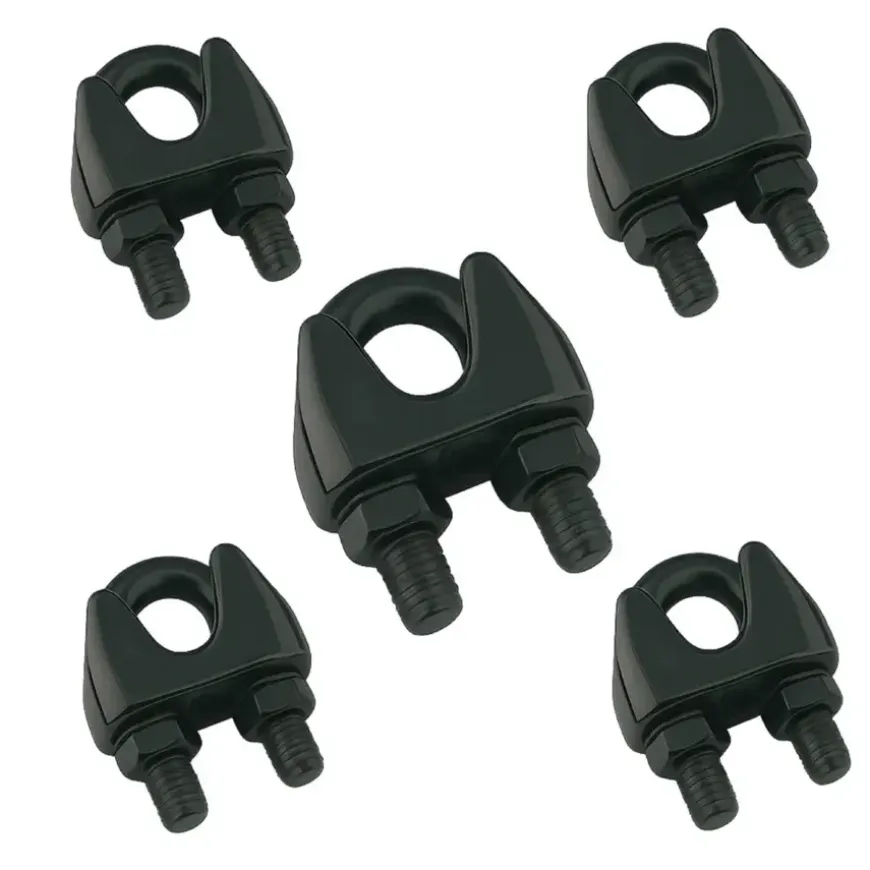 Staaldraad klemset 3mm RVS Zwart 5st