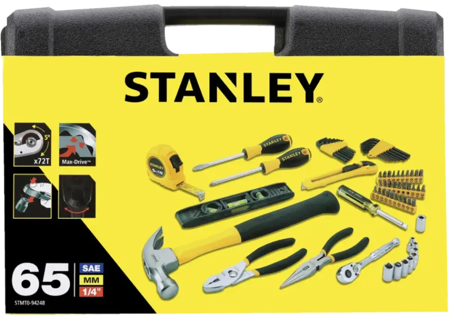 Gereedschapskoffers > STANLEY gereedschapskoffer 65-delig