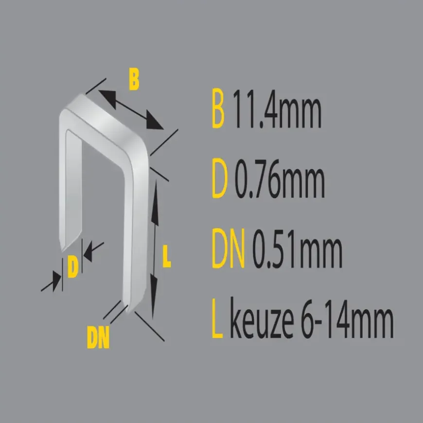 Stanley nieten type a 11.4x12mm 1000st