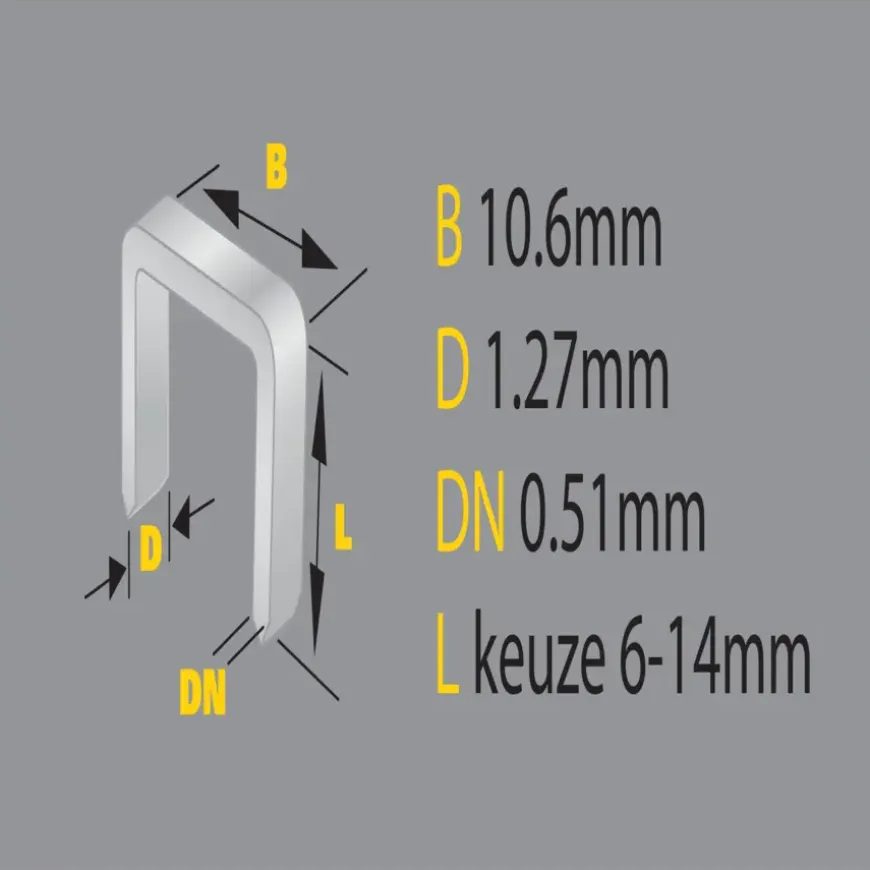 Stanley nieten type g 10.6x12mm 1000st