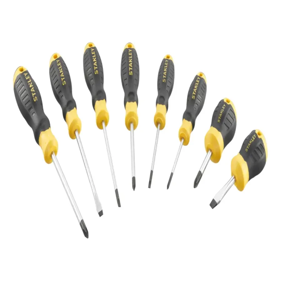 Schroevendraaiers > STANLEY schroevendraaierset Cushiongrip 8 delig