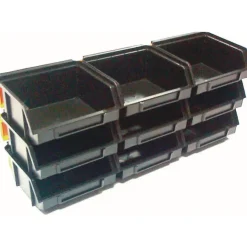 Gereedschapskisten & Opbergsystemen > Erro Stapelbakjes type B1 set 9 stuks met kunststof strip