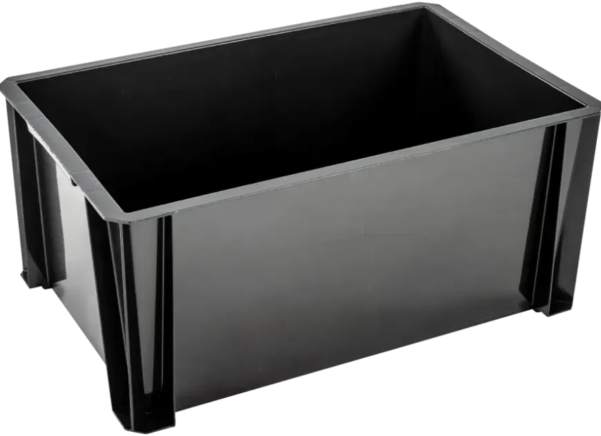 Stapelbare opbergbox Heavy Duty 36 liter zwart