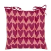 Stoelkussen hartjes 40 x 40 x 5 cm roze