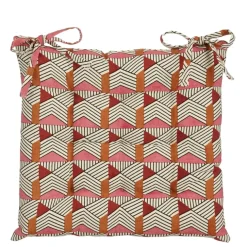 Stoelkussen tuin katoen geometrisch design roze 40 x 40 x 5 cm