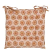Stoelkussen tuin katoen zon design oranje 40 x 40 x 5 cm