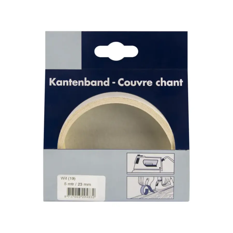 Meubelpanelen > Geen Strijkband wit 23 mm (rol 5 m)