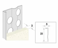 Gipsplaatbenodigdheden & Accessoires > Geen Stucstopprofiel aluzink staal voor 3 mm laagdikte 260 cm
