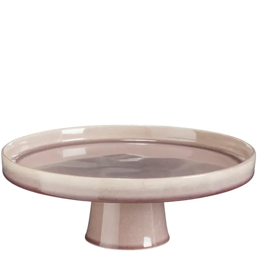 Taartschaal op voet paars - h11xd28cm