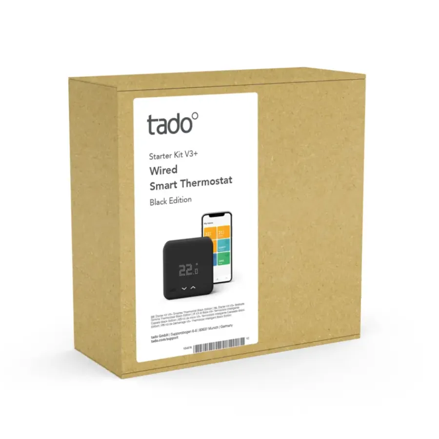 Slimme Thermostaten > Tado Starters Kit Thermostaat V3+ Bedraad Zwart