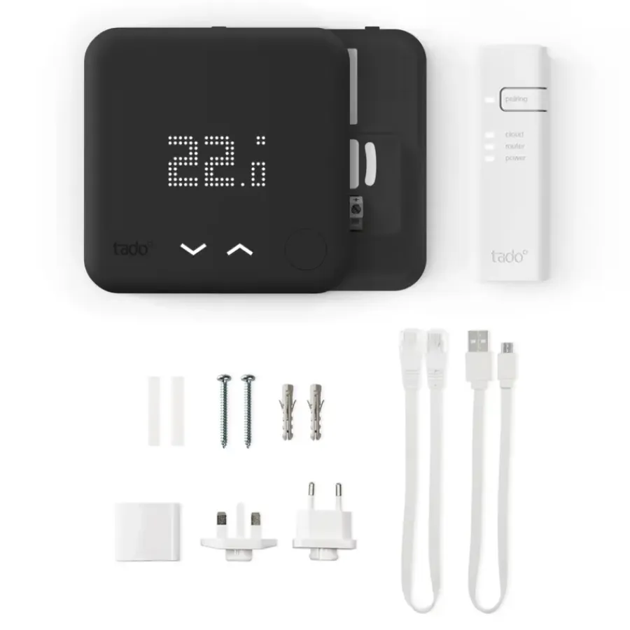 Slimme Thermostaten > Tado Starters Kit Thermostaat V3+ Bedraad Zwart