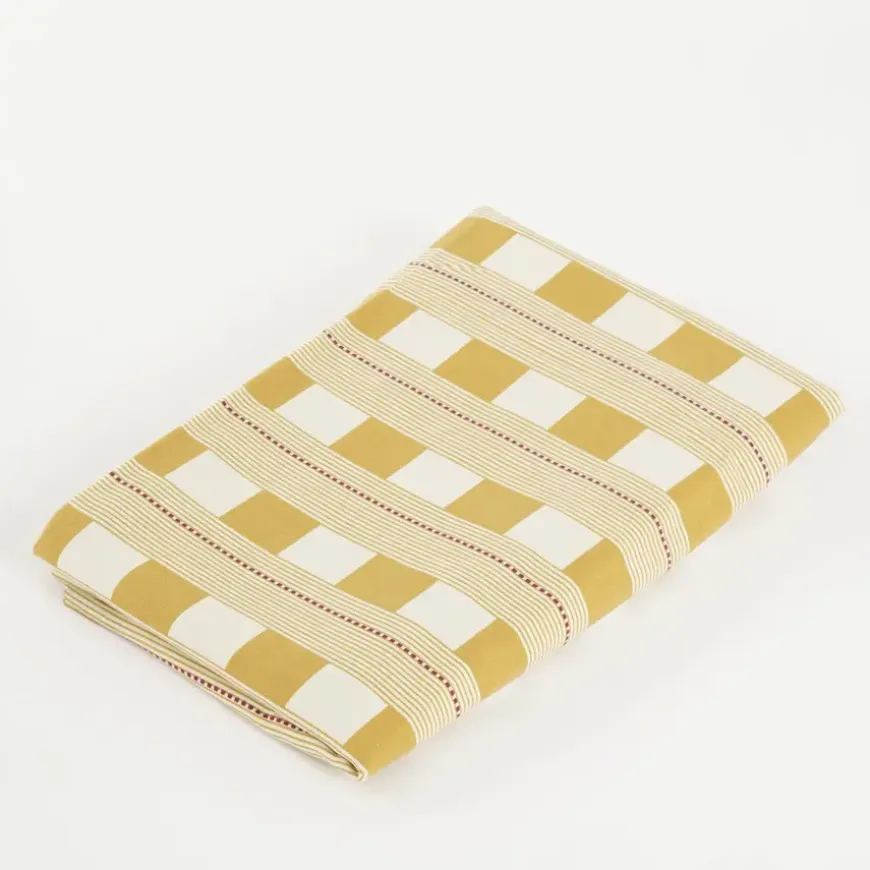 Tafelkleed block oker - l250xb140cm
